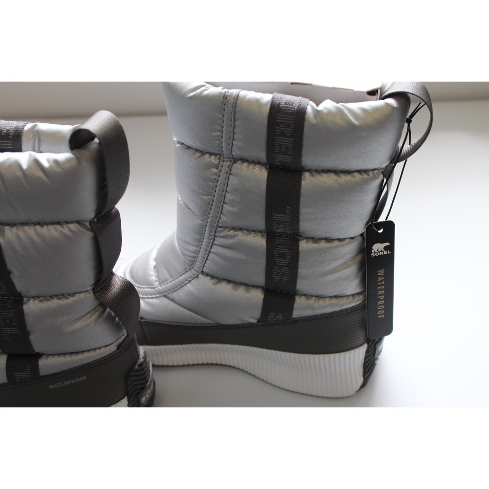 Sorel Women Out 'N About Puffy Mid Waterproof Boot Pure Silver Size 9.5 M NEW! - Picture 11 of 14